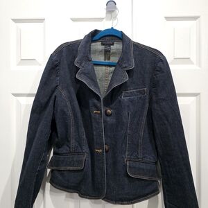The Limited Dark Blue Denim Blazer Jacket